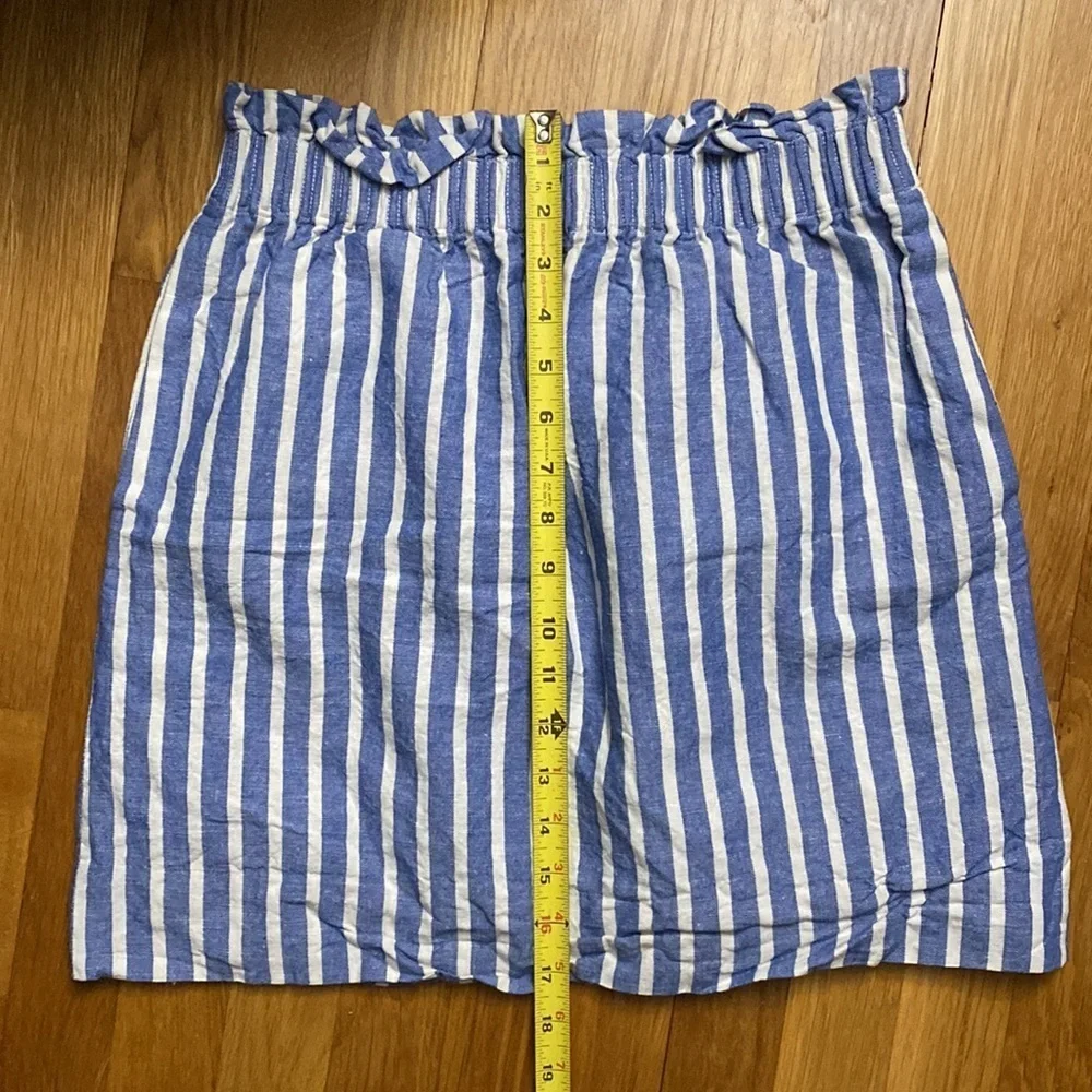 J. Crew Striped Linen Cotton Blend Skirt with Pockets Size 6